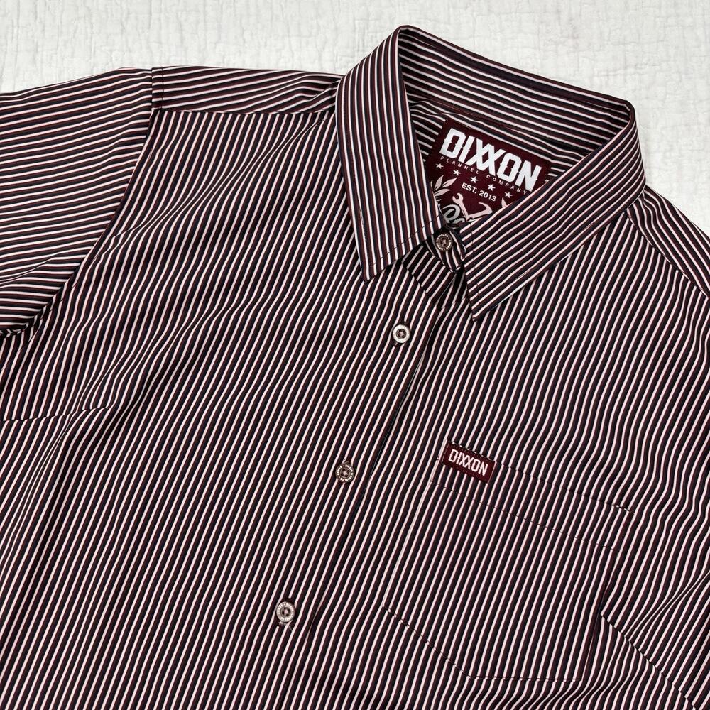 Dixxon Shirt The Benny Mens size Large Striped Short Sleeve Lightweigh Button Up